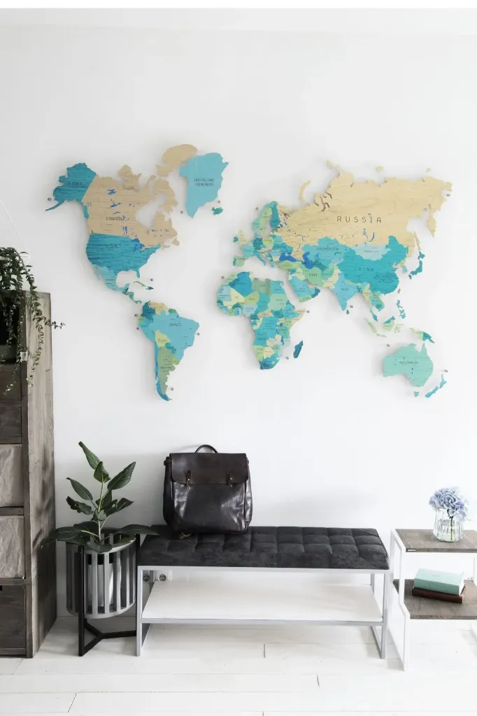 World Map Décor Map Poster Wall Art