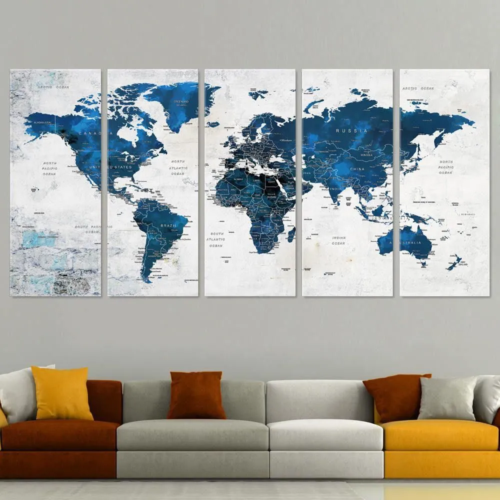 World Map Décor  Wall Art
