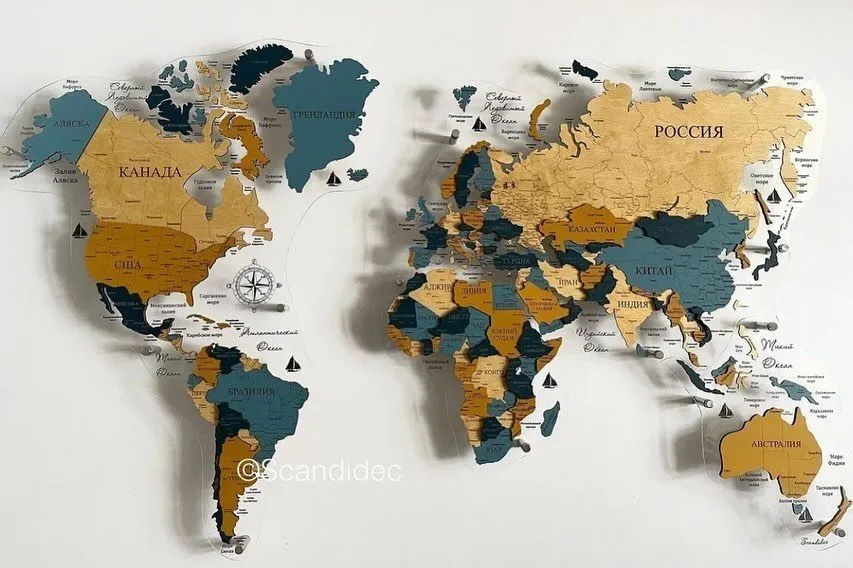multicolored Wooden World Maps For Wall Décor